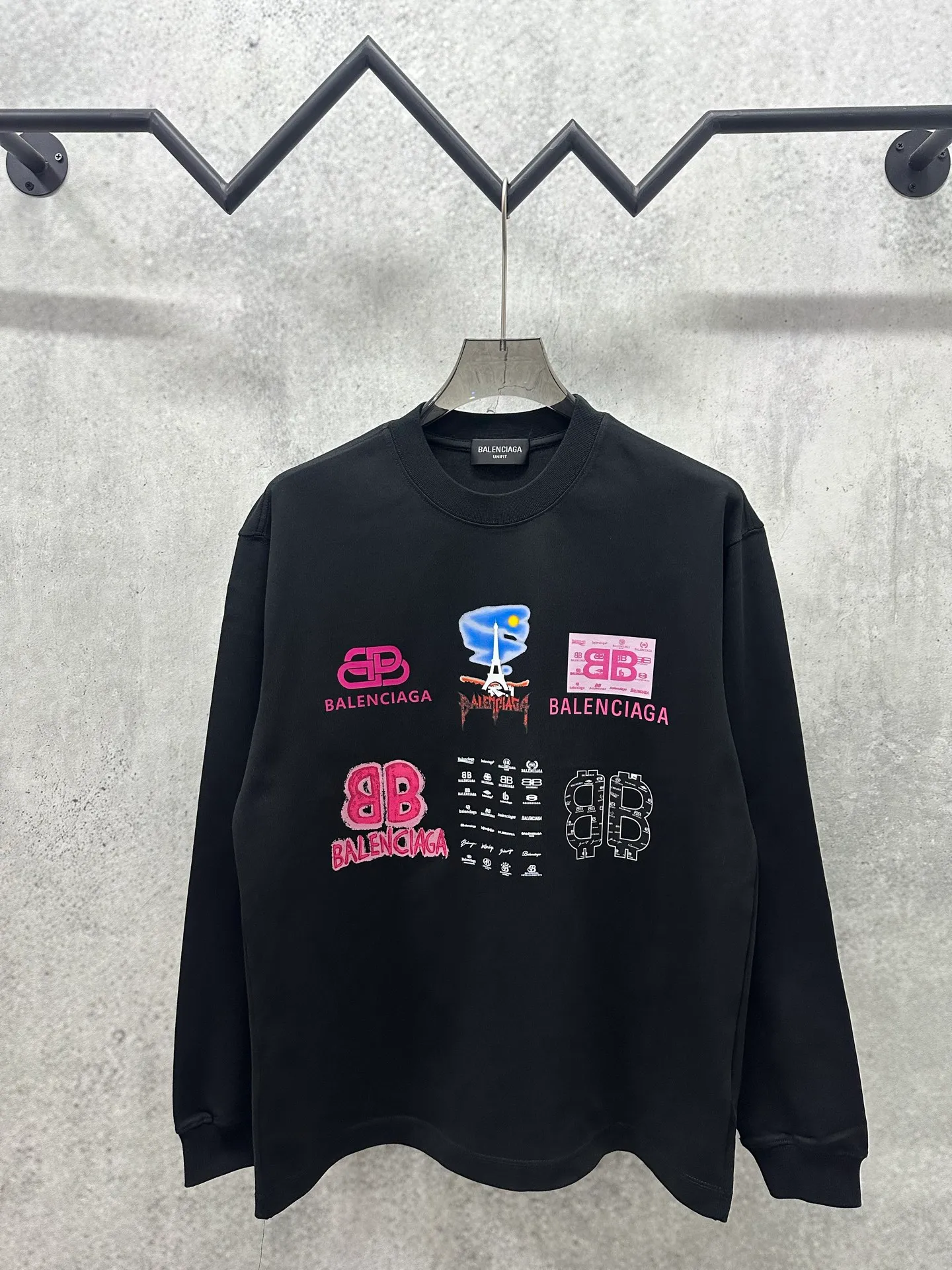 120💰 Balenciaga 2026ss 380g Versatile Same Style -Size：S M L XL -Color：Black